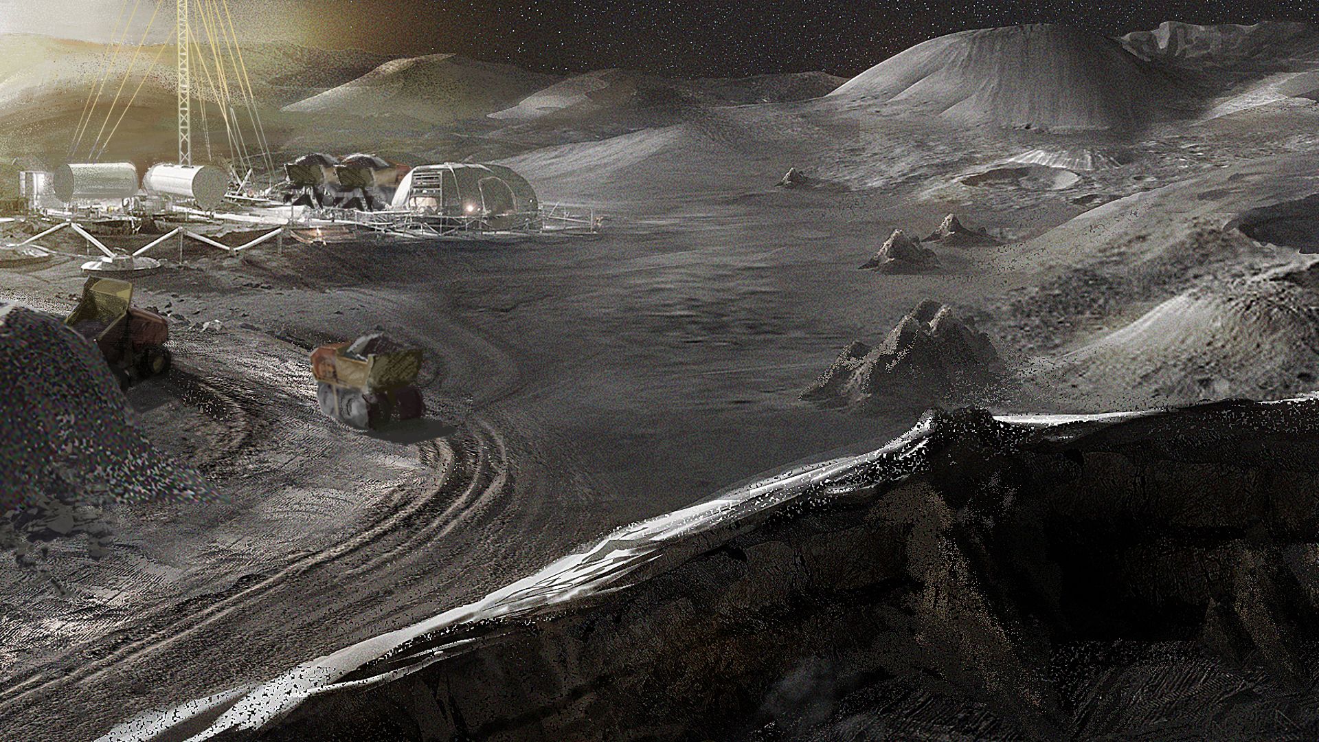 Artists impression of a future moon base